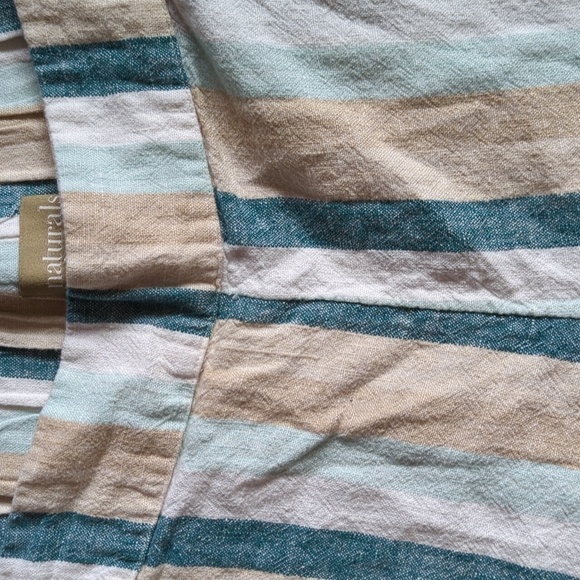 Naturals D&Co Linen Blend Pull on Cropped pants Lagenlook Pockets Button Boho - Picture 8 of 10